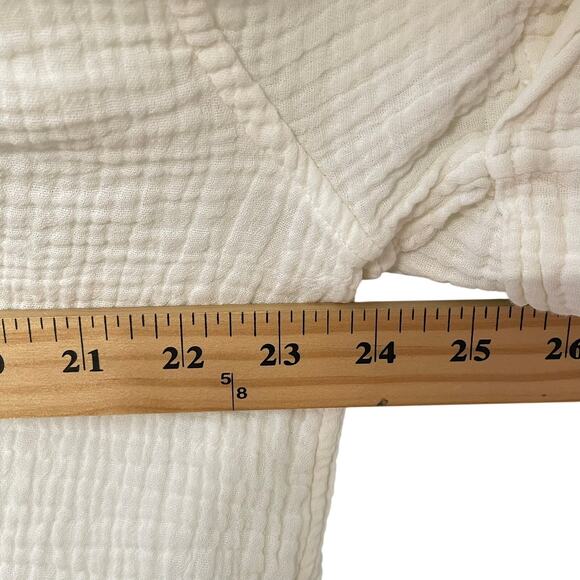 Sezane Laurine Womens Gauzy Cotton Boxy Button Shirt Short Sleeves Size 36 - Picture 6 of 7